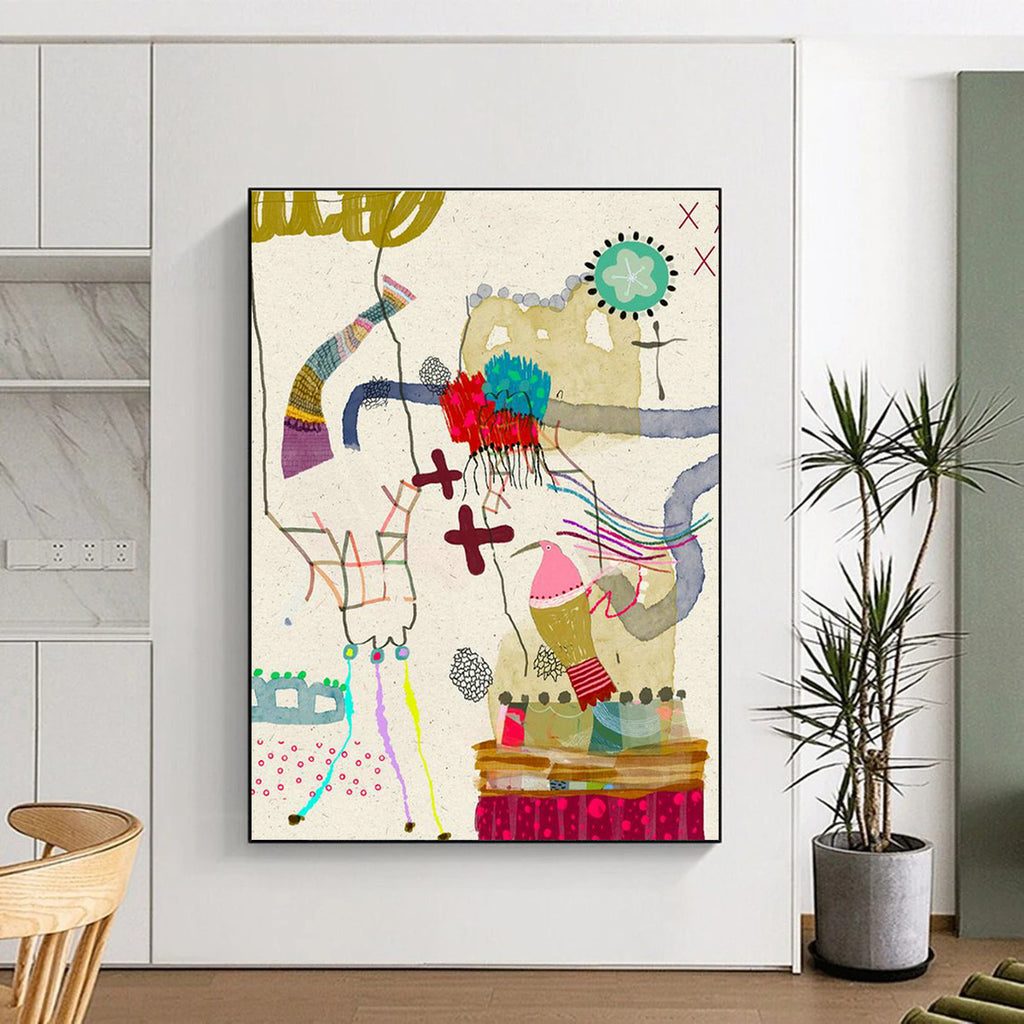 Stunning Large Custom Hand-Painted Abstract Painting - Glamorous Touch for Fashion Boutiques  DLZ0174