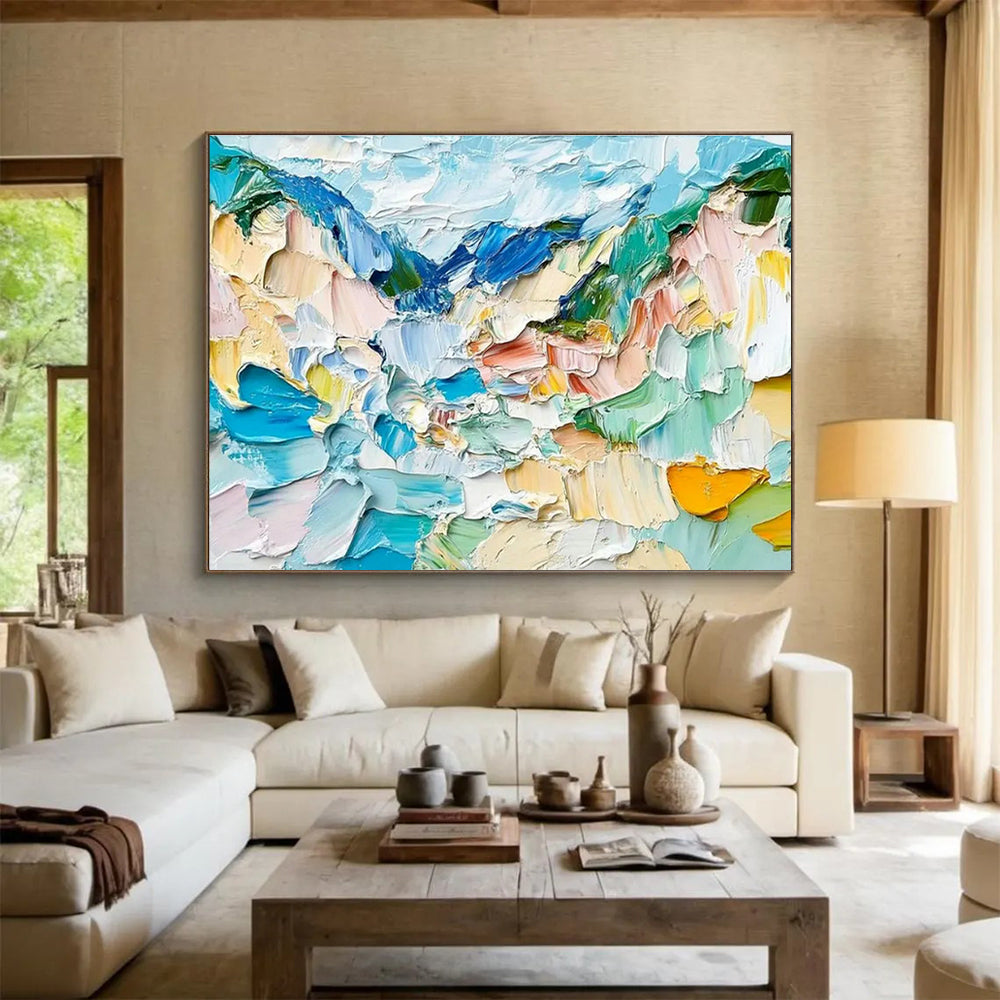 Custom-Made Giant Abstract Hand Painting for Underwater Sensor Network Redundancy and Fault Tolerance Enhancement Center DLZ3188