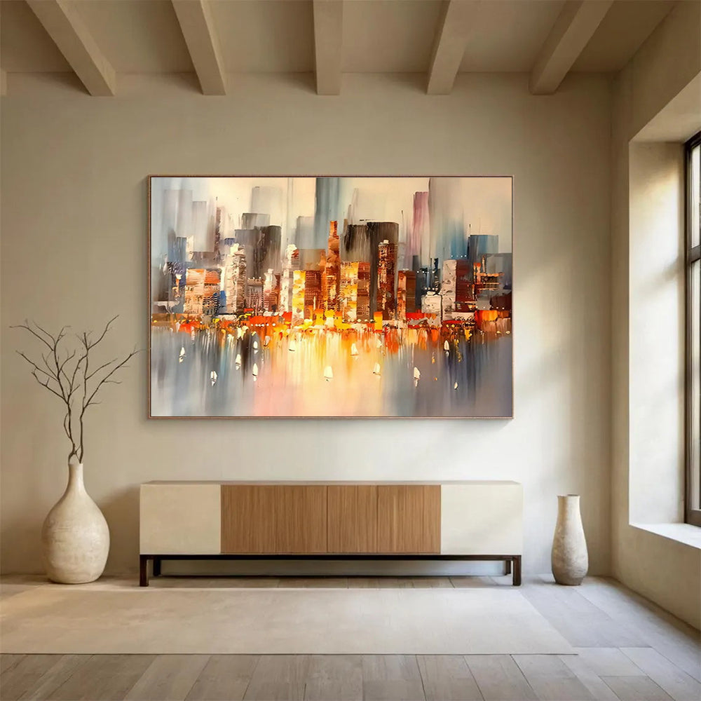 Big Customizable Hand-Painted Abstract Canvas for Recording Studios DLZ3283
