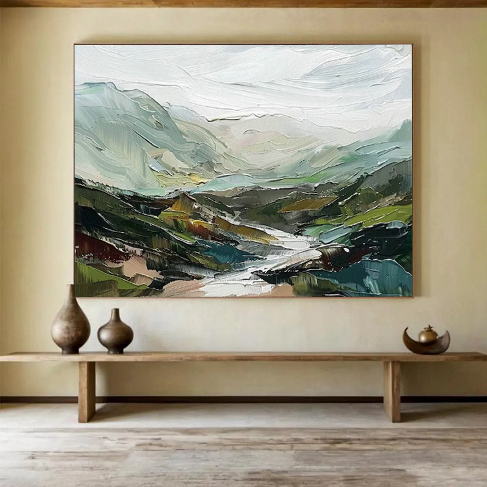 Large-Size Custom Abstract Hand Painting for Blockchain Technology Development Office DLZ2852