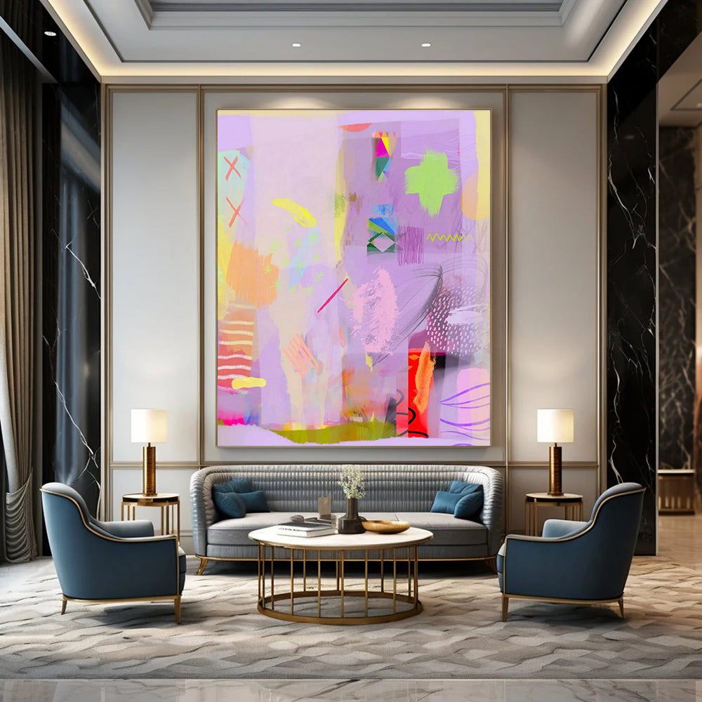 Large Custom Hand-Painted Abstract Artwork - Elegant Accent for Jewelry Stores  DLZ0169