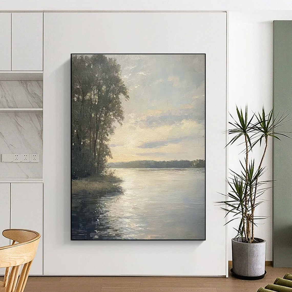 Grandiose Custom Hand-Painted Abstract Painting - Timeless Elegance for High-End Event Planning Studios  DLZ0237