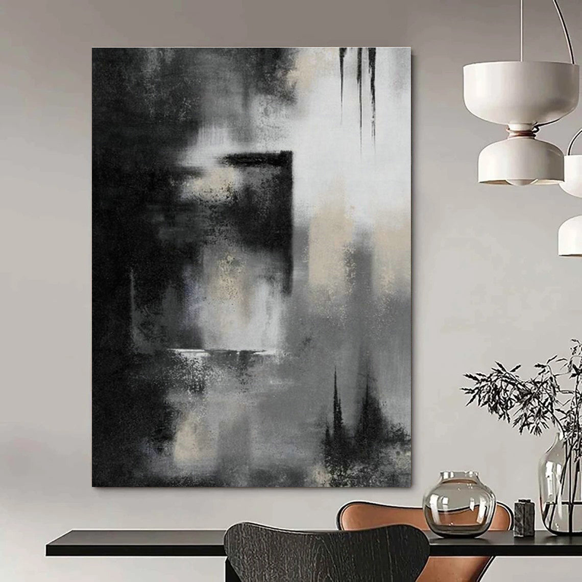 Oversized Custom Hand-Painted Abstract Canvas for Drone Racing Venues  DLZ0076