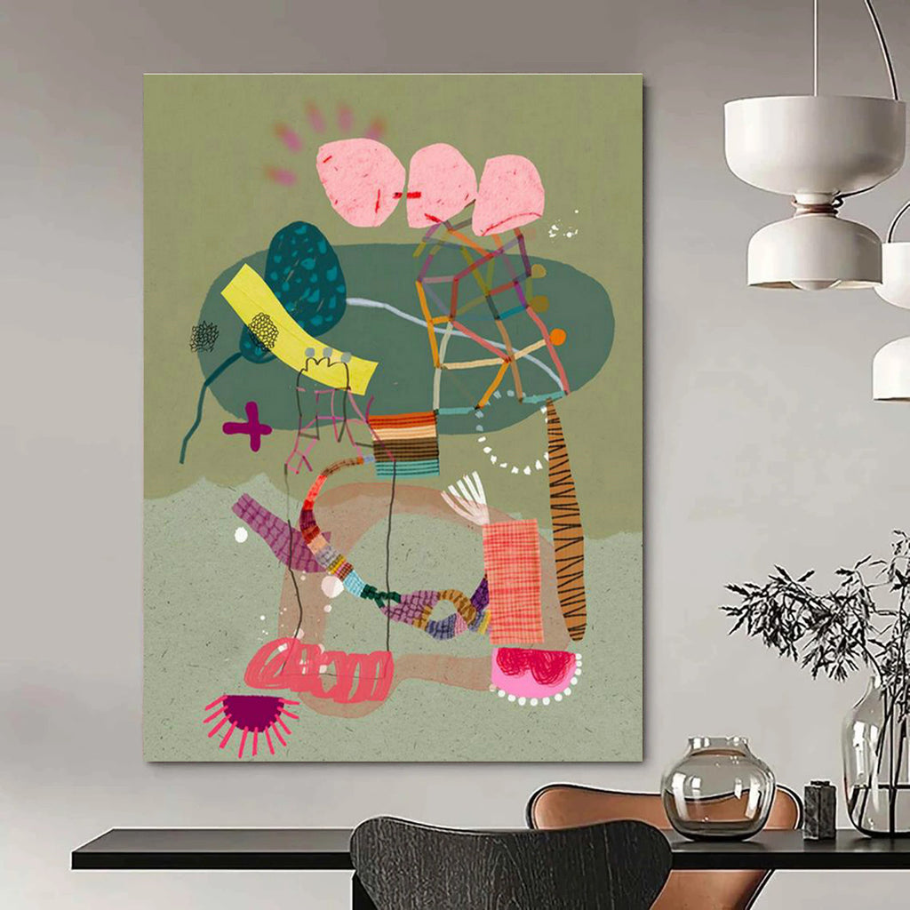 Immense Custom Hand-Painted Abstract Artwork - Engaging Decor for Museums  DLZ0175