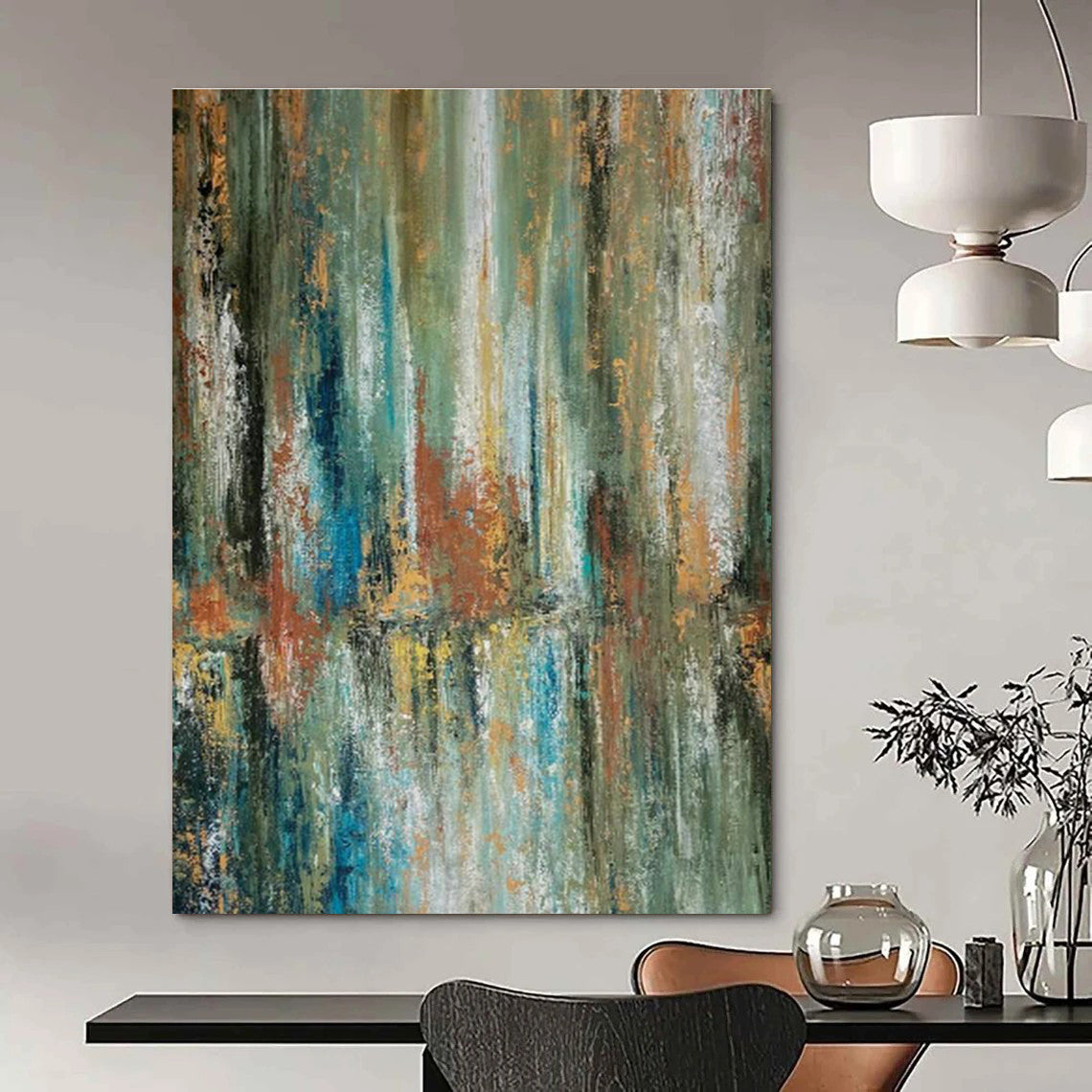 Gigantic Custom Hand-Painted Abstract Artwork for Traditional Scottish Kilt Making Workshops  DLZ0049