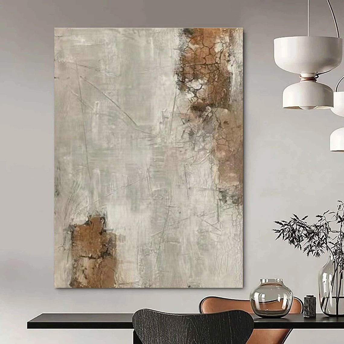 Immense Custom Hand-Painted Abstract Art - Elegant Accent for High-End Watch Stores  DLZ0187