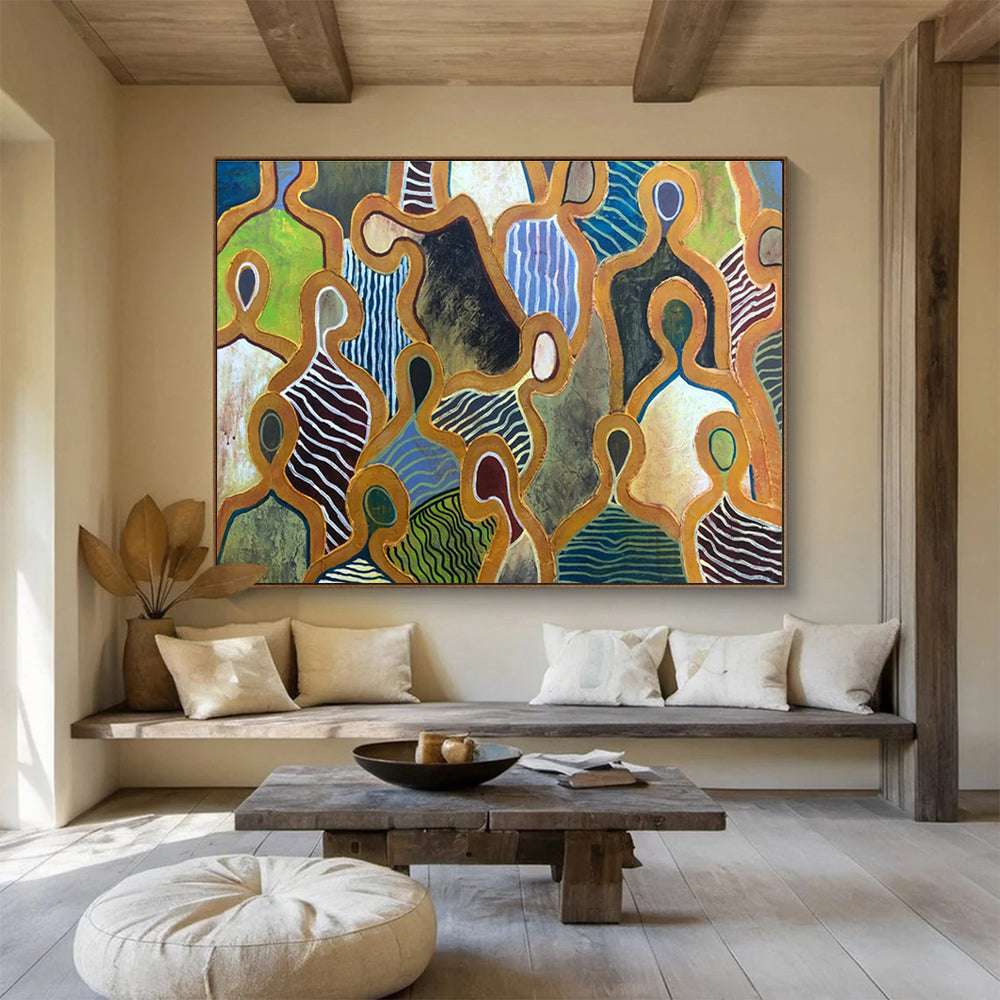 Oversized Custom Hand-Painted Abstract Art for Subterranean Cave Geomorphology Research Center DLZ3100