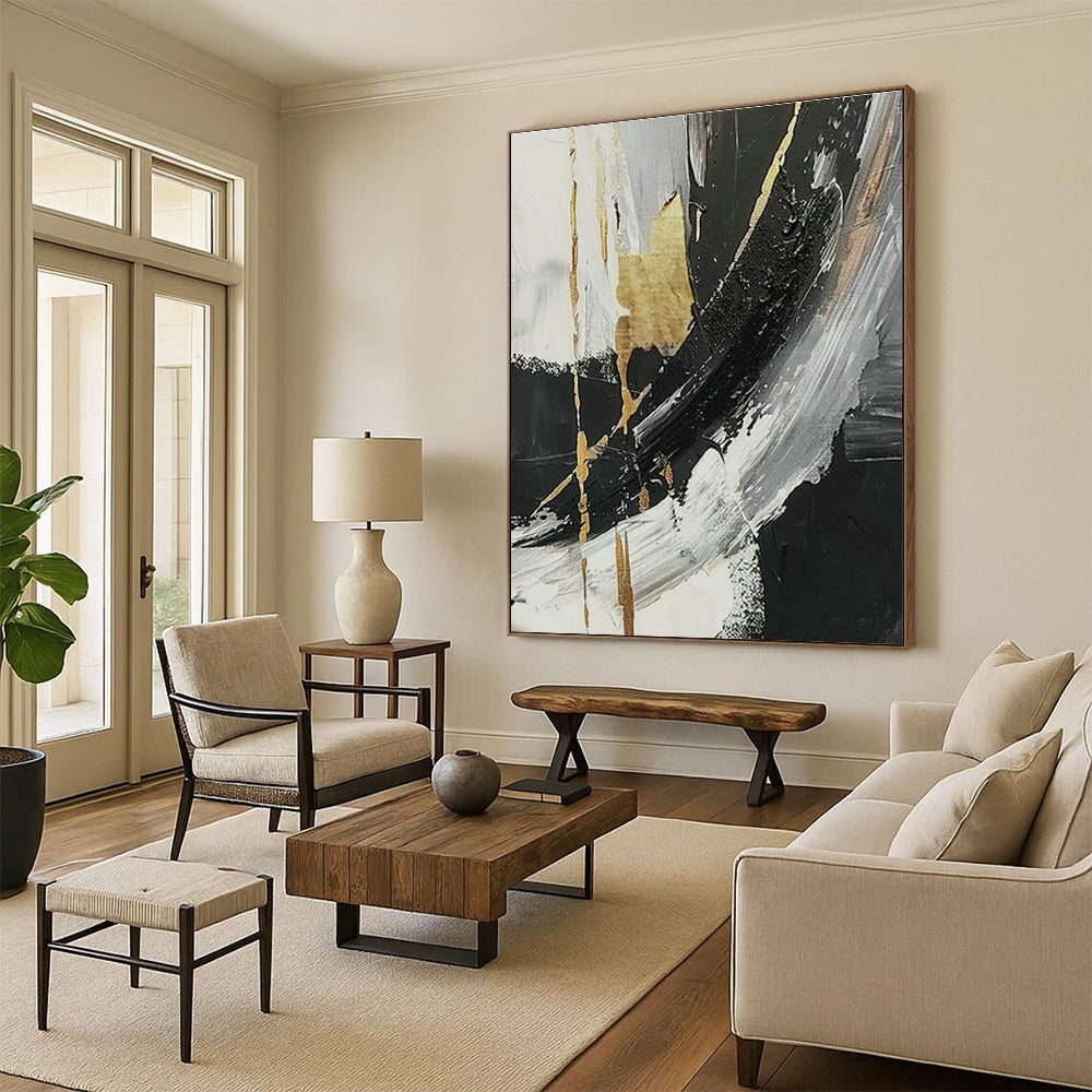 Light Up Hotel Lobbies with Large-Scale Custom Hand-Painted Abstract Paintings  DLZ0122