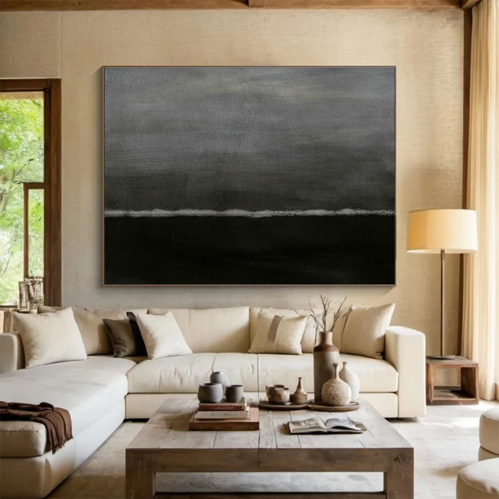 Customized Large Abstract Hand Painting for Antarctic Seabed Research Vessel Control Room DLZ2982