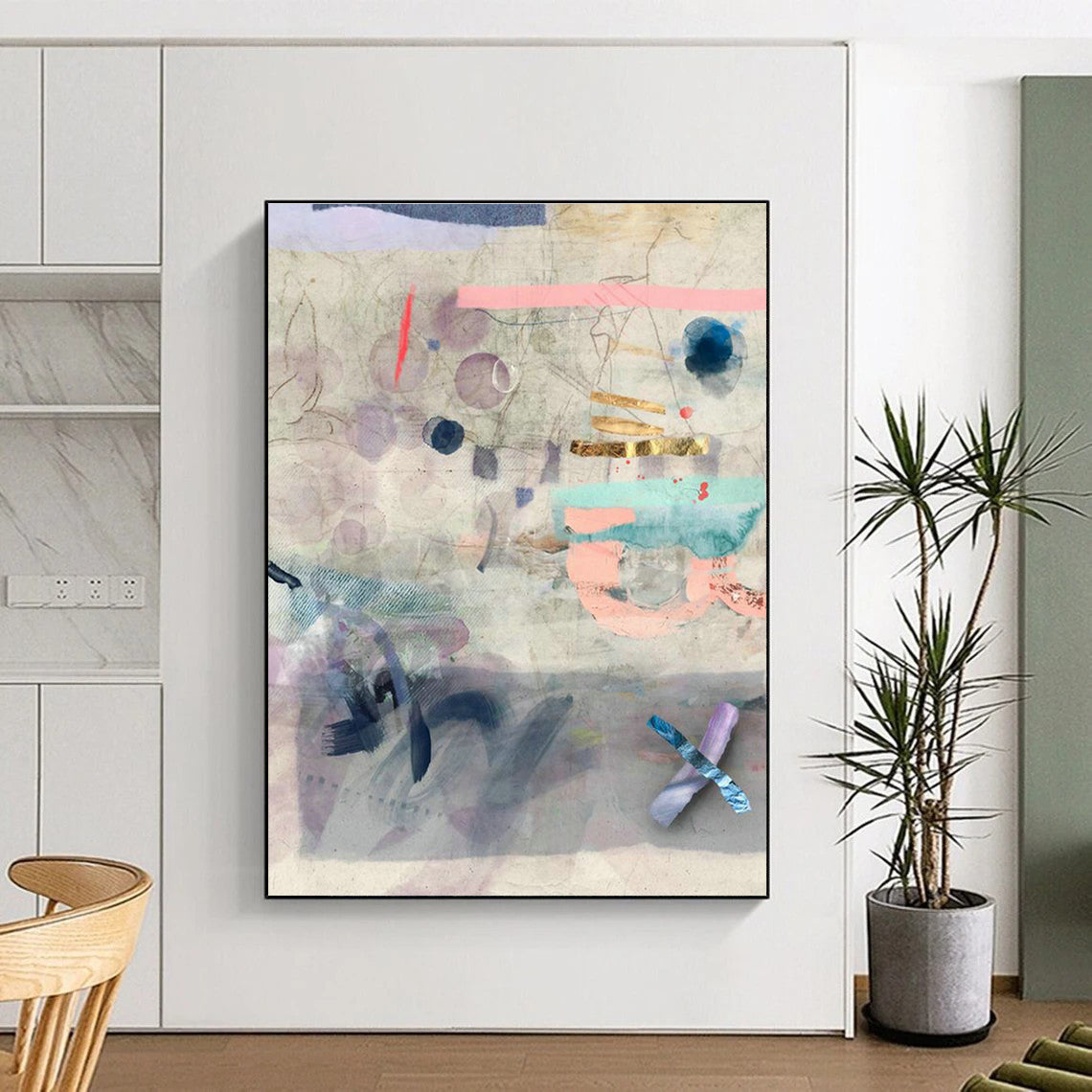 Generous Custom Hand-Painted Abstract Art - Charming Touch for Bed & Breakfasts  DLZ0160