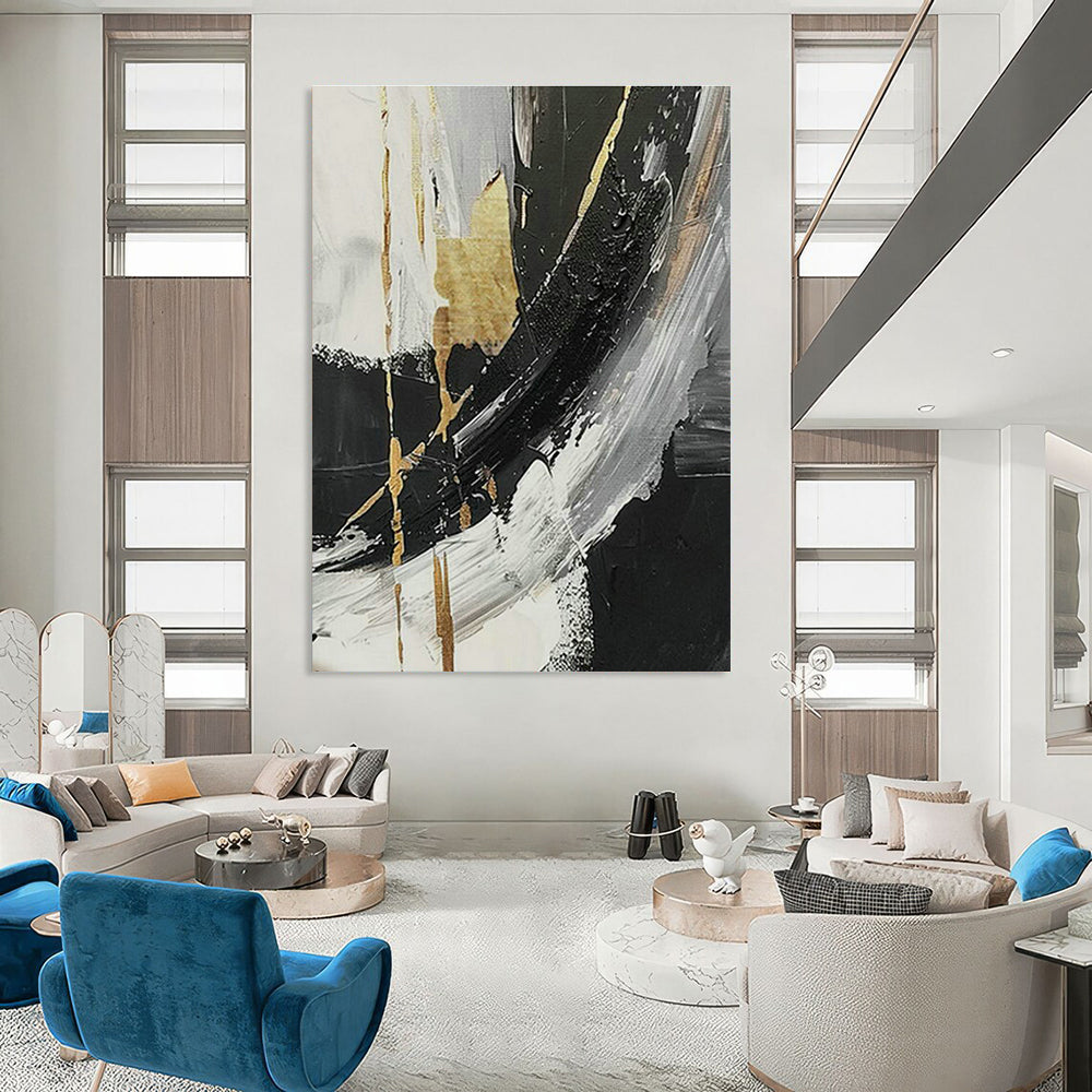 Light Up Hotel Lobbies with Large-Scale Custom Hand-Painted Abstract Paintings  DLZ0122