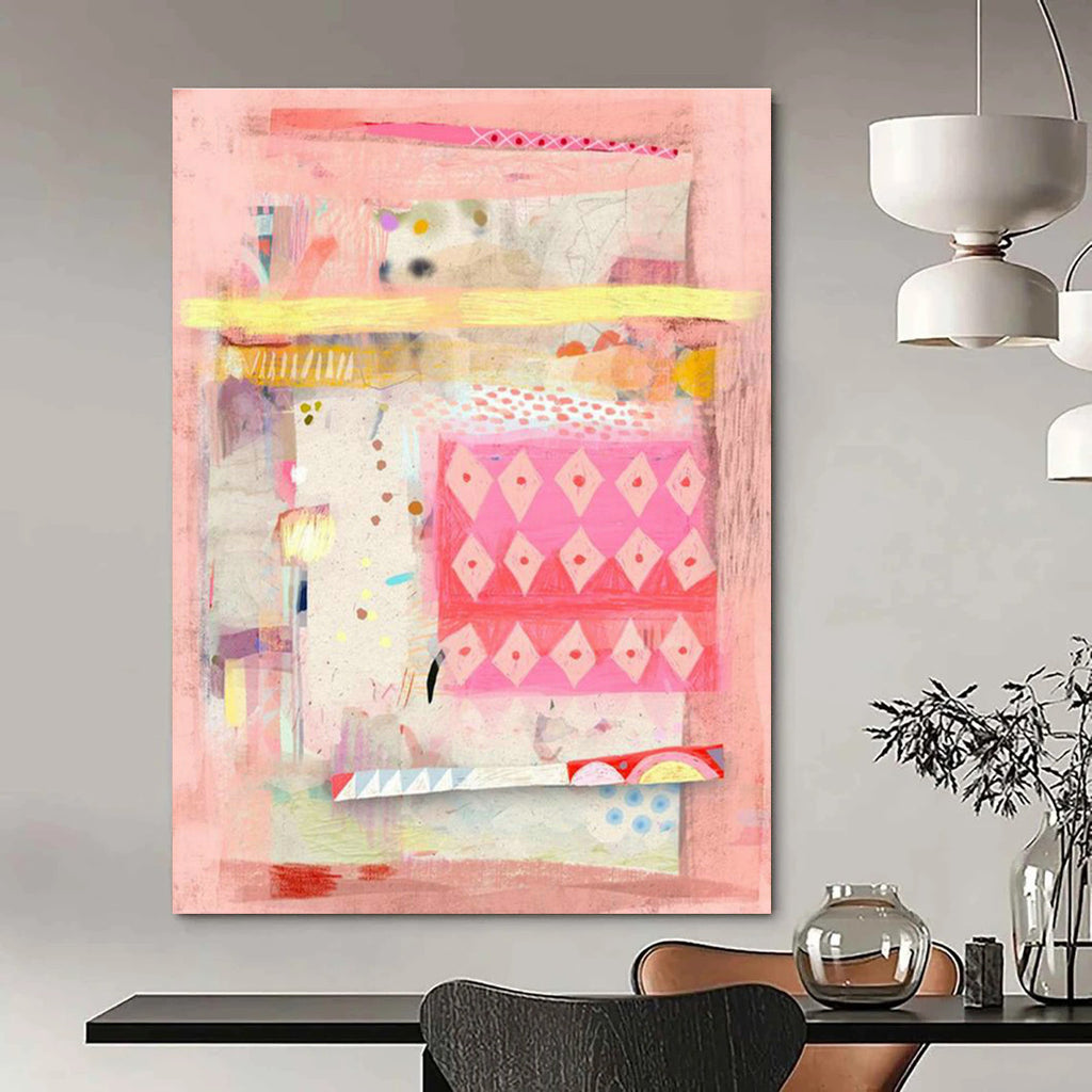 Vast Large Custom Hand-Painted Abstract Canvas - Inspiring Setting for Art Workshops  DLZ0176