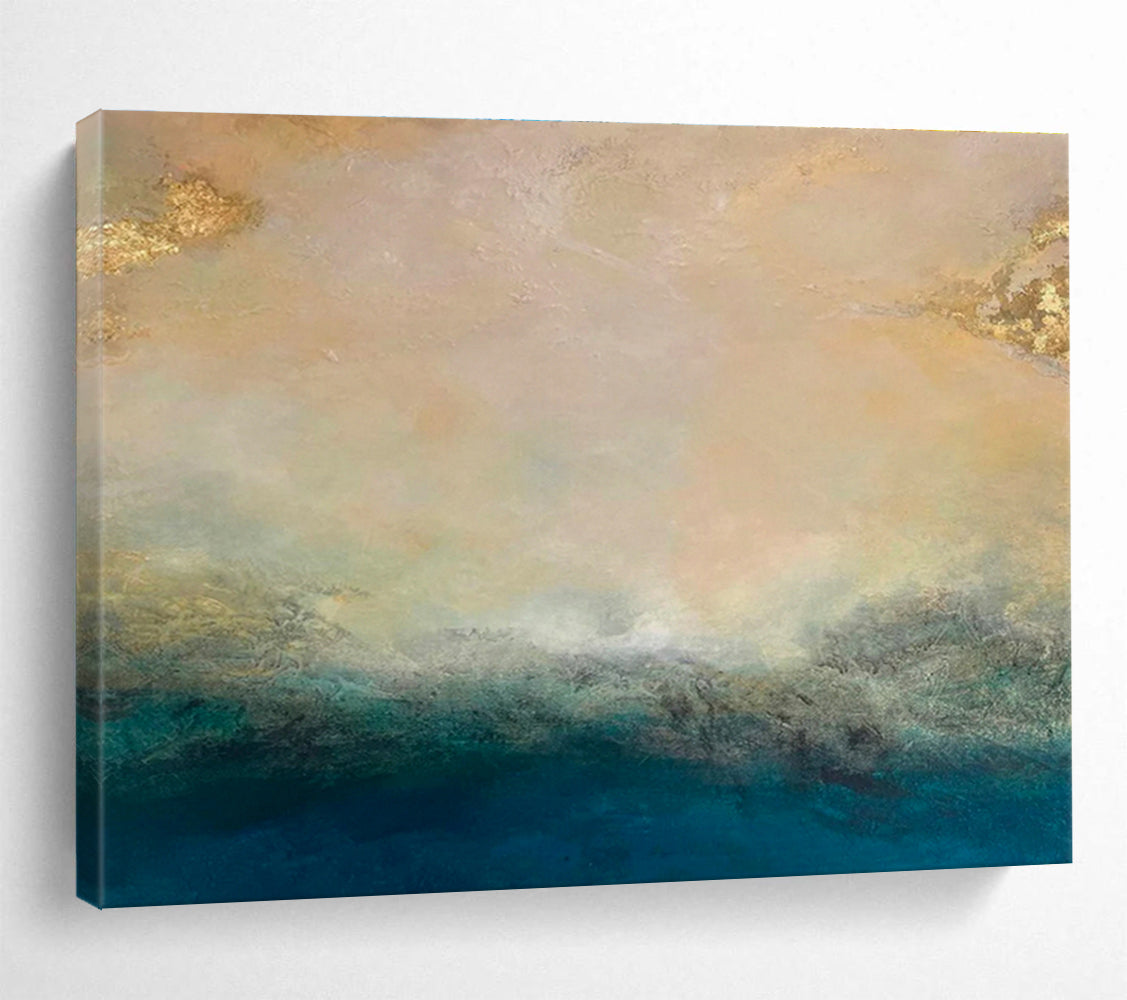 Oversized Custom Abstract Hand Painting for Deep-Sea Coral Larval Dispersal and Recruitment Research Project Office DLZ3154