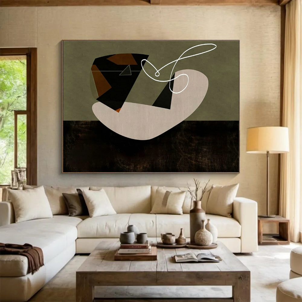 Custom Giant Abstract Hand Painting for Coffee Roastery DLZ2746