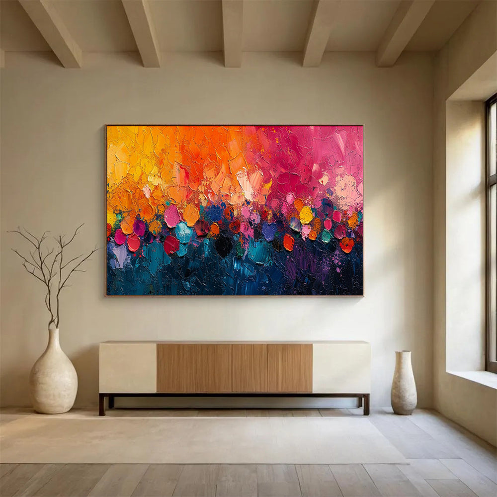 Large-Size Custom Abstract Hand Painting for Urban Vertical Aquaponics Fish Health Monitoring Facility DLZ3094