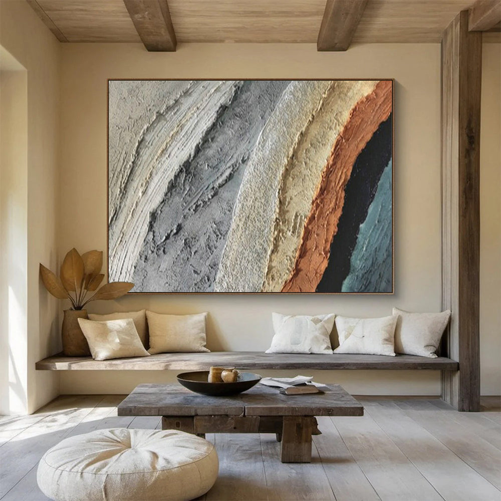 Large Custom Abstract Hand-Painted Art for Urban Vertical Farming Community Center DLZ3003