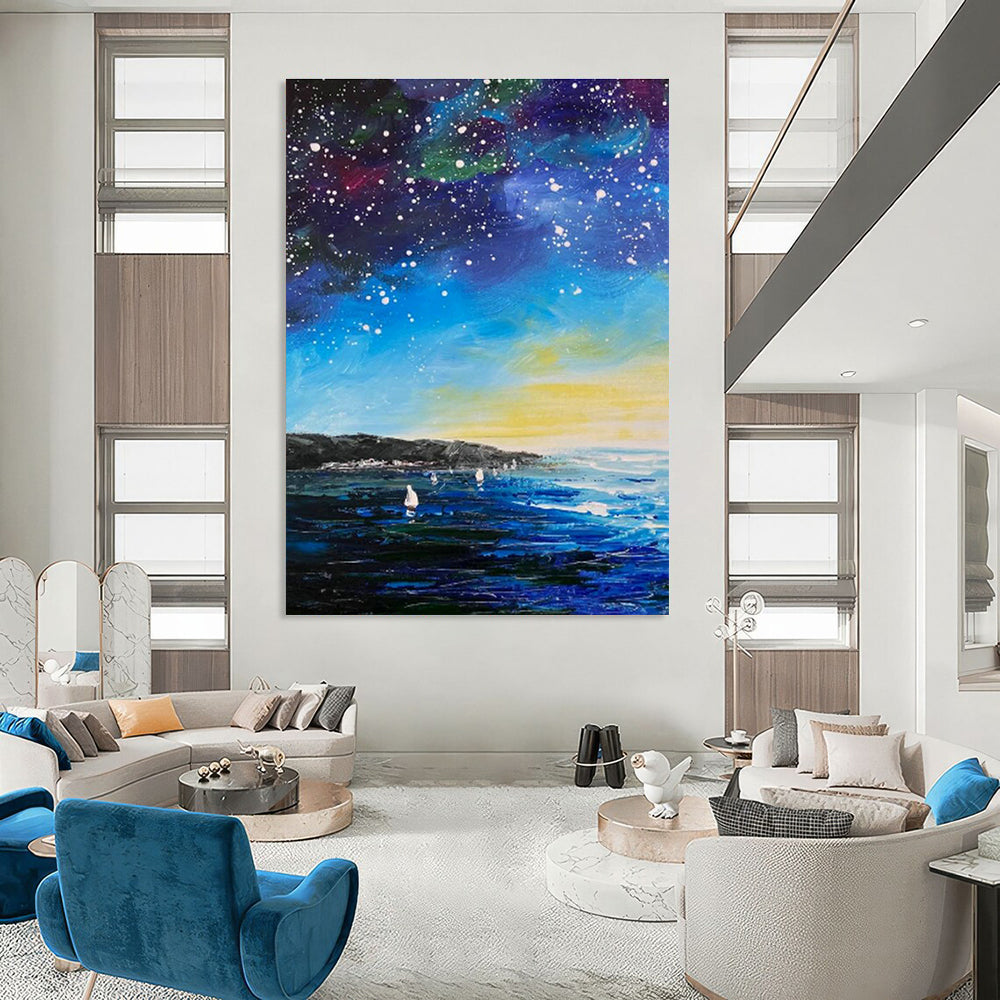 Extensive Large-Scale Custom Hand-Painted Abstract Canvas - Artistic Canvases for Street Art Festivals’ Main Stages  DLZ0346