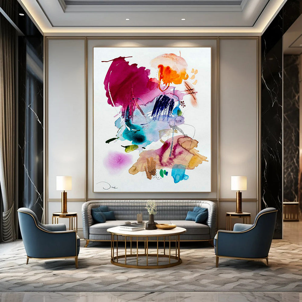 Colossal Custom Hand-Painted Abstract Art for Virtual Event Production Studios  DLZ0086