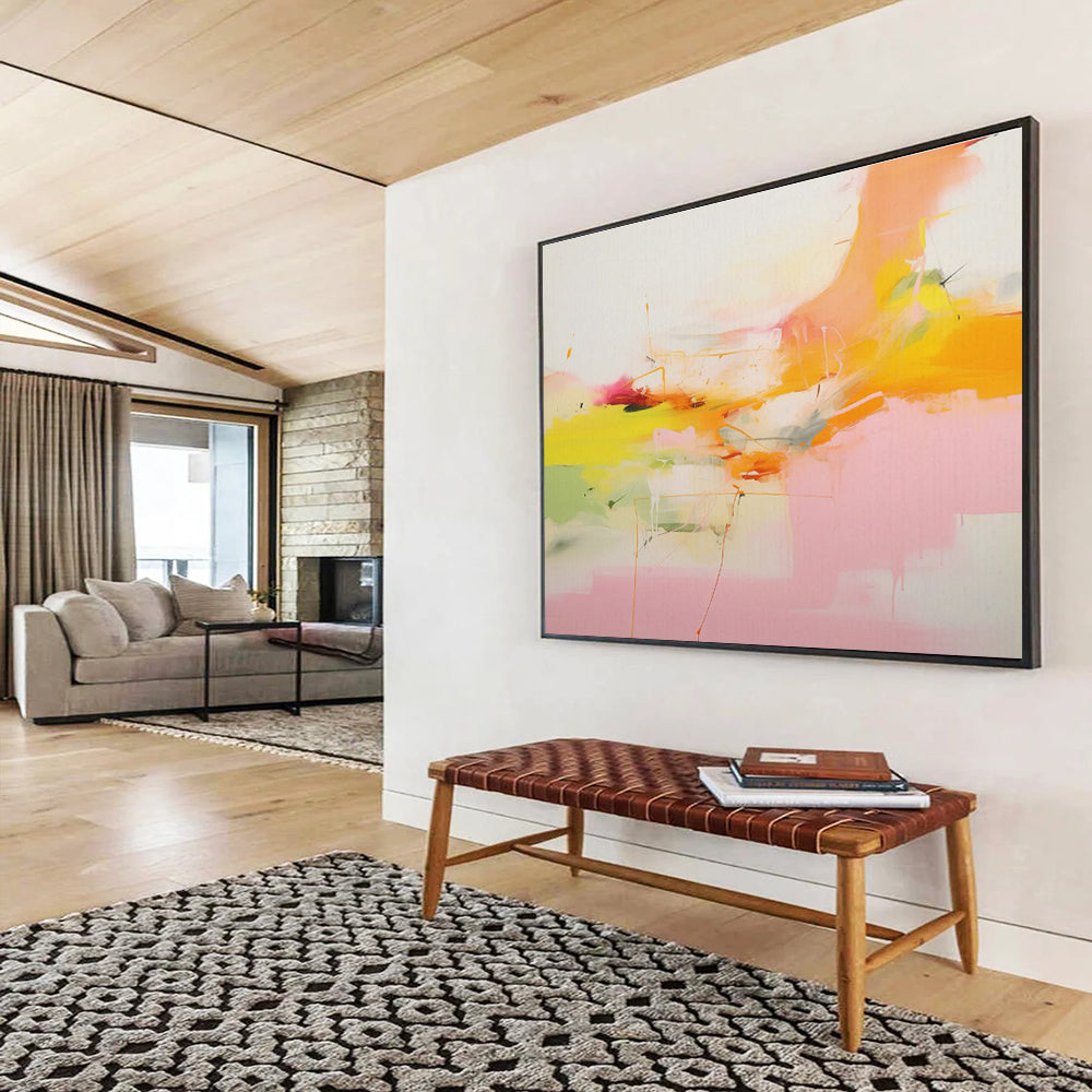 Large Custom Abstract Hand-Painted Art for Music Streaming Service Office DLZ2874