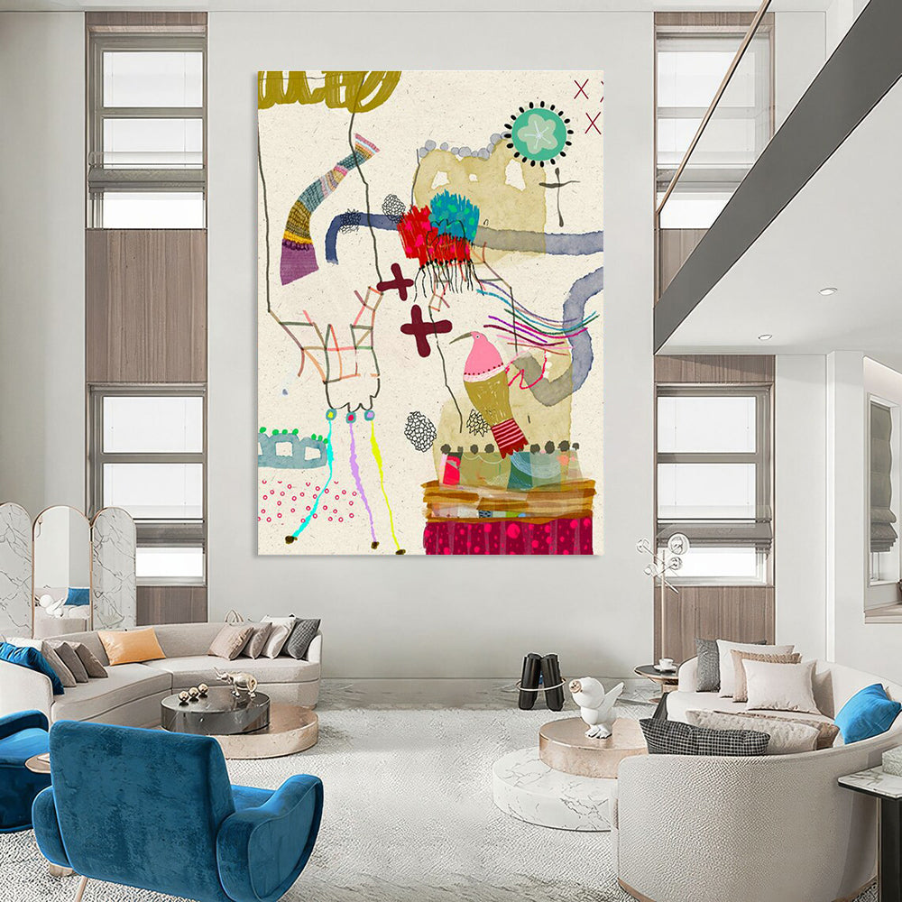Stunning Large Custom Hand-Painted Abstract Painting - Glamorous Touch for Fashion Boutiques  DLZ0174