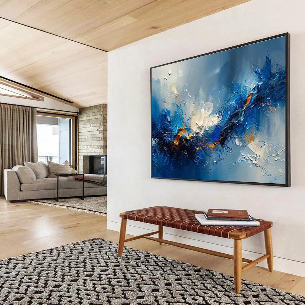 Oversized Custom Abstract Hand Painting for Arctic Tundra Soil Microbial Community Research Station DLZ3088