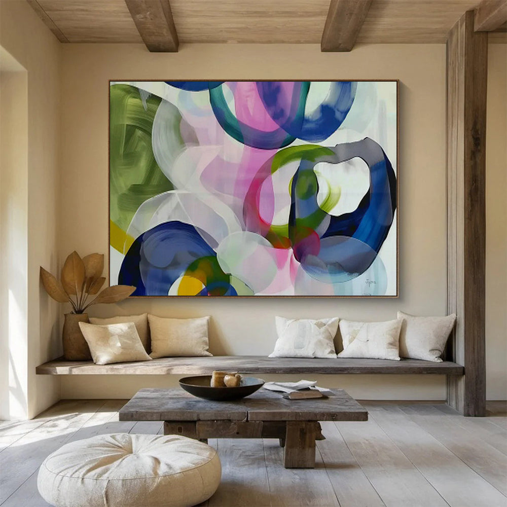 Custom Giant Abstract Hand Painting for Space Debris Removal Satellite Assembly Area DLZ2857