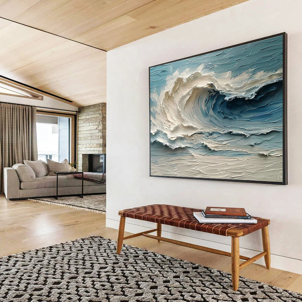 Large-Size Custom Abstract Hand Painting for Urban Rooftop Rainwater Harvesting System Water Quality Testing and Improvement Office DLZ3200