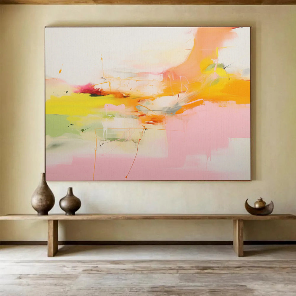 Large Custom Abstract Hand-Painted Art for Music Streaming Service Office DLZ2874