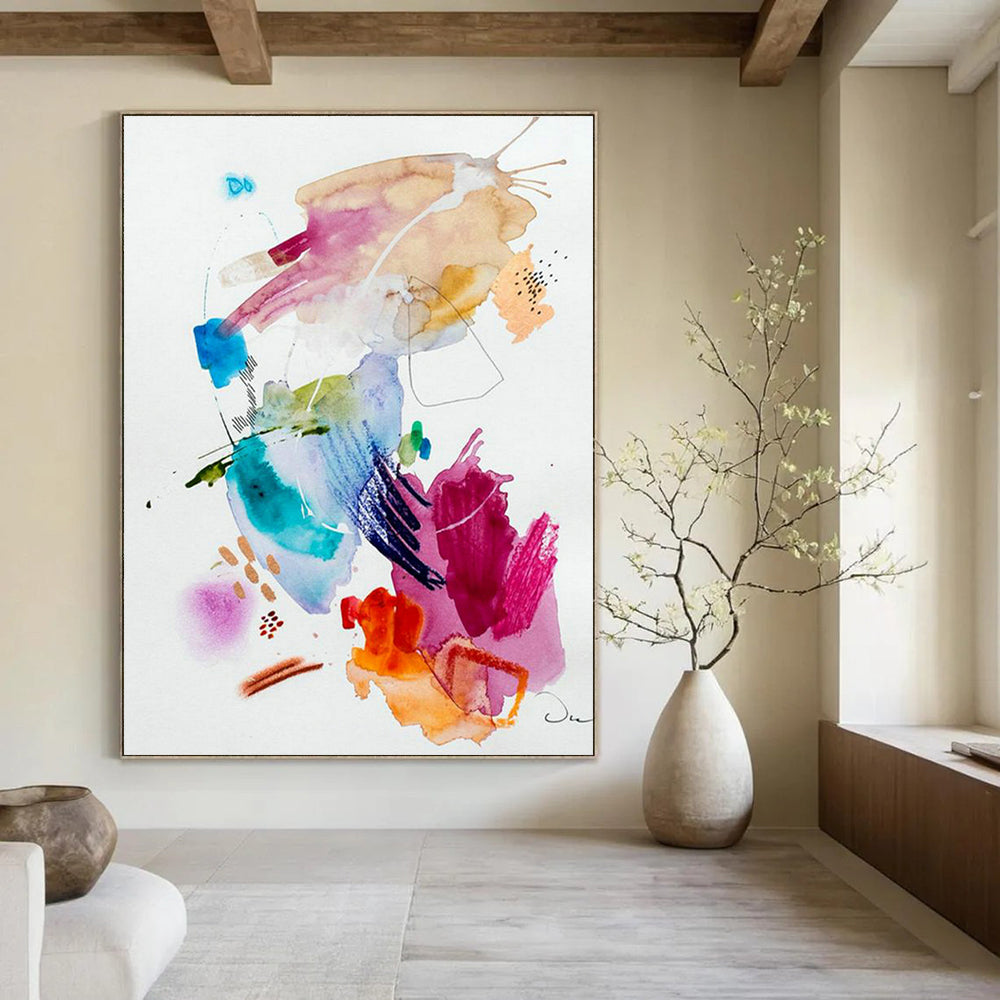 Oversized Custom Hand-Painted Abstract Canvas for 3D Printing Studios  DLZ0085