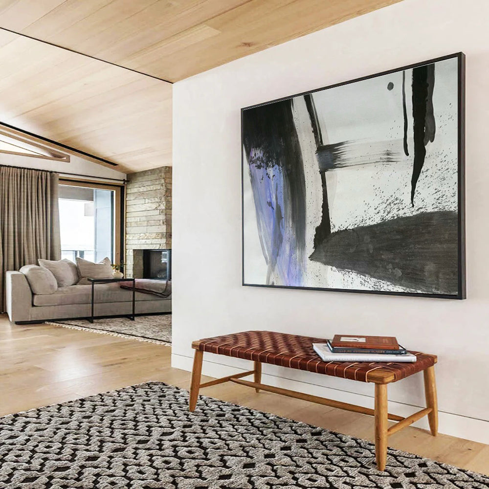 Handmade Large Abstract Painting, Metallic Accents for Glamorous Interiors DLZ3236