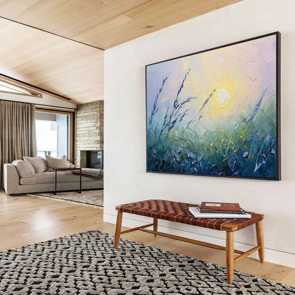 Oversized Custom Abstract Hand Painting for Arctic Tundra Landform Evolution Research Station DLZ3146