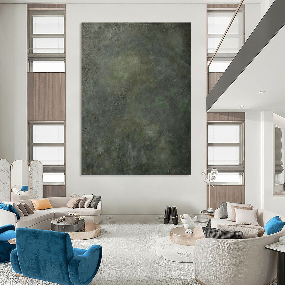 Striking Large-Scale Custom Hand-Painted Abstract Art - Artisanal Appeal for Leatherworking Studios  DLZ0235