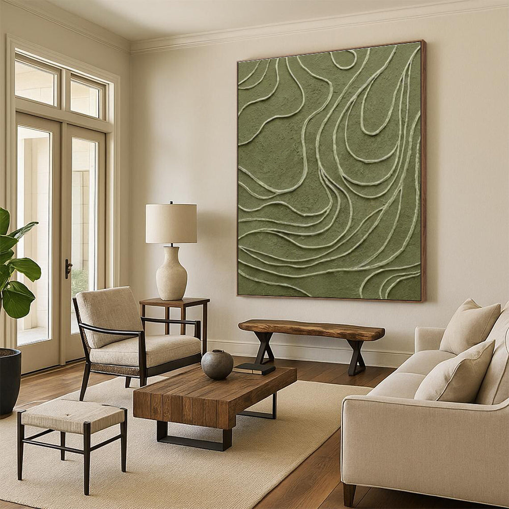Massive Custom Hand-Painted Abstract Canvas - Cultural Richness for Folklore Museums  DLZ0236