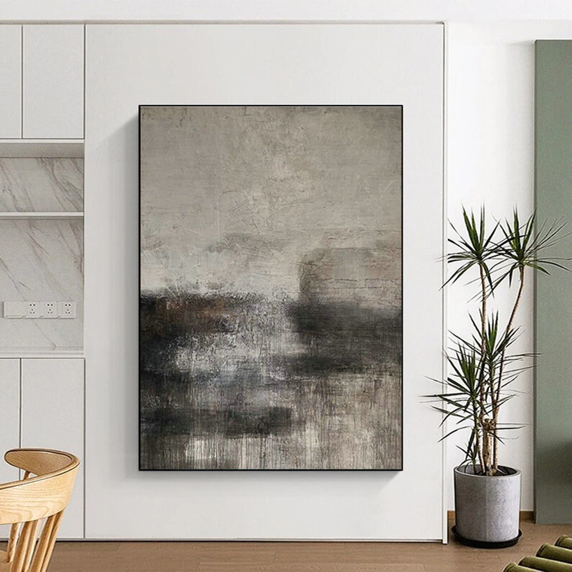 Immense Large-Scale Custom Hand-Painted Abstract Canvas - Inspiring Decor for Language Learning Centers  DLZ0194