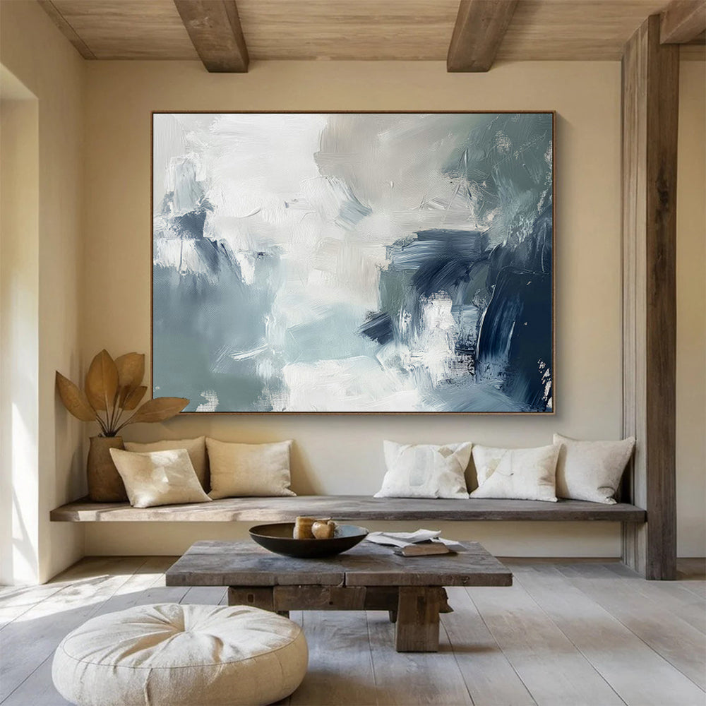 Custom-Made Quantum Satellite Constellation Control Room Large Abstract Hand Painting DLZ2620