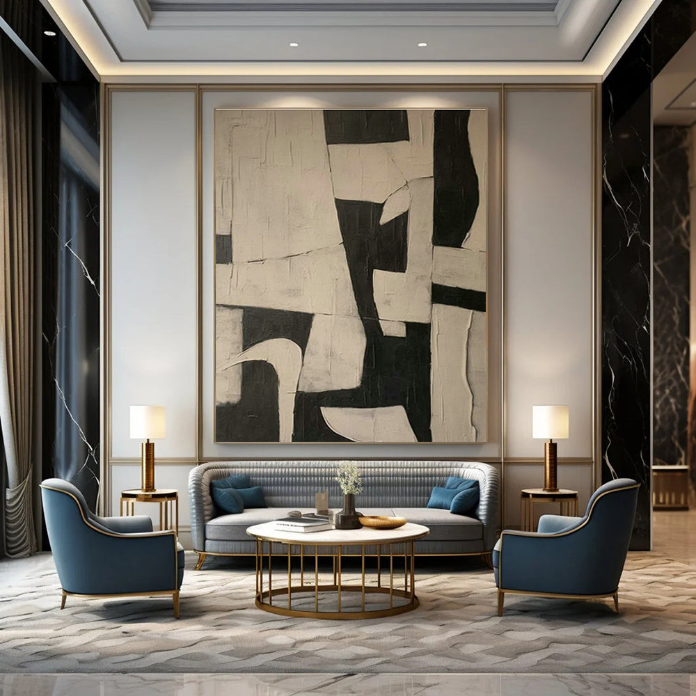 Grandiose Custom Hand-Painted Abstract Painting - Regal Touch for Ballrooms  DLZ0207