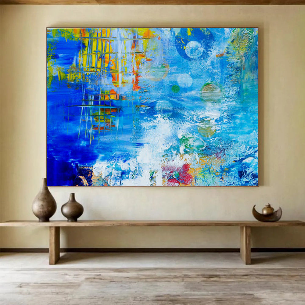 Custom Giant Abstract Hand Painting for Wind Turbine Maintenance Base DLZ2823