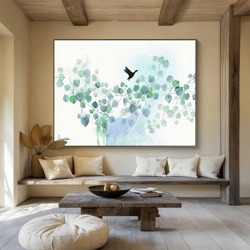 Customized Large Abstract Hand Painting for Volcanic Hot Spring Resort Relaxation Area DLZ2923