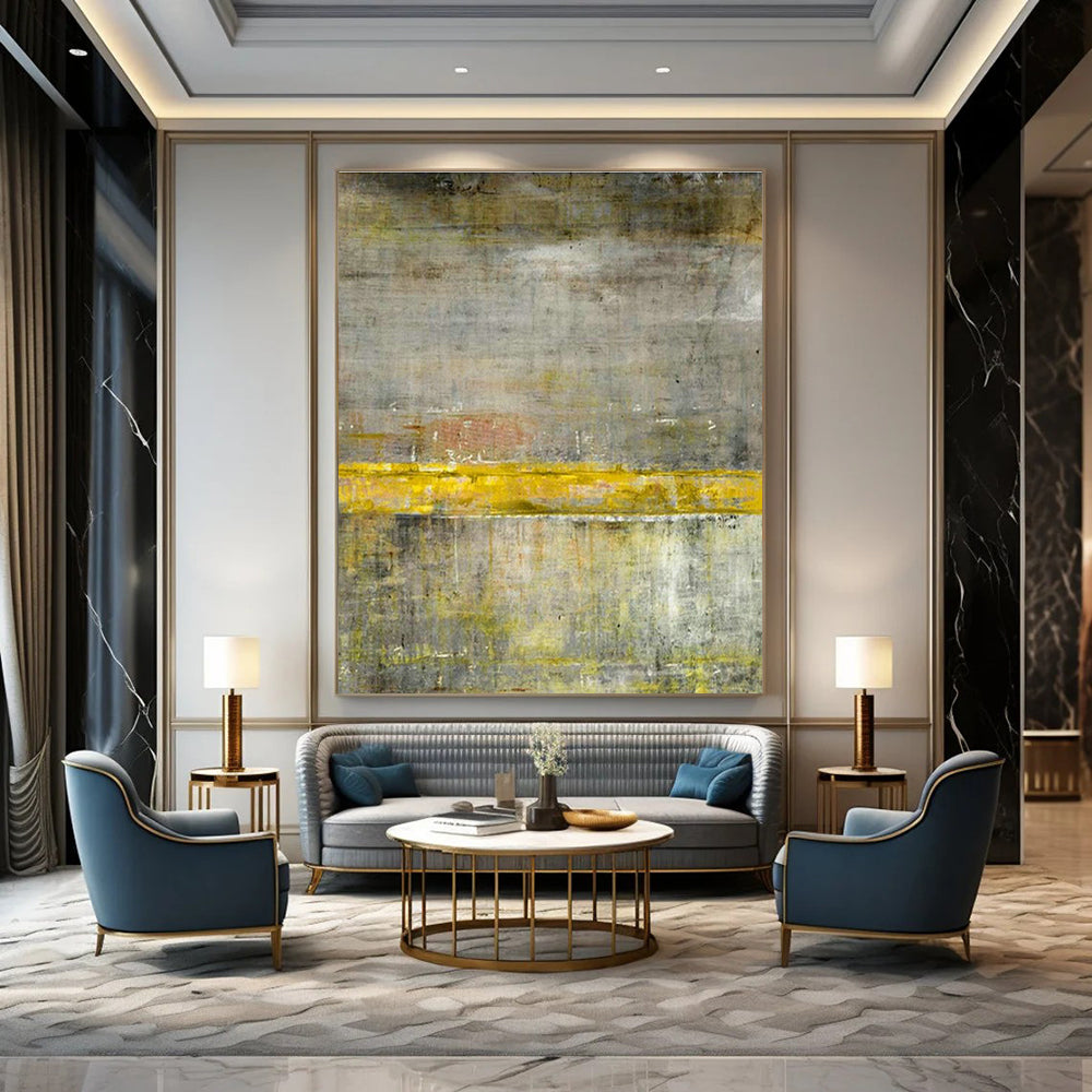 Grandiose Custom Hand-Painted Abstract Painting - Artistic Majesty for Symphony Orchestra Rehearsal Halls  DLZ0325