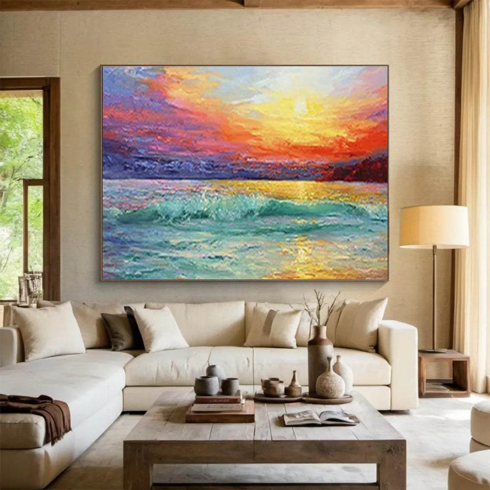 Oversized Hand-Painted Abstract Artwork, Vintage-inspired for Retro Interiors DLZ3243