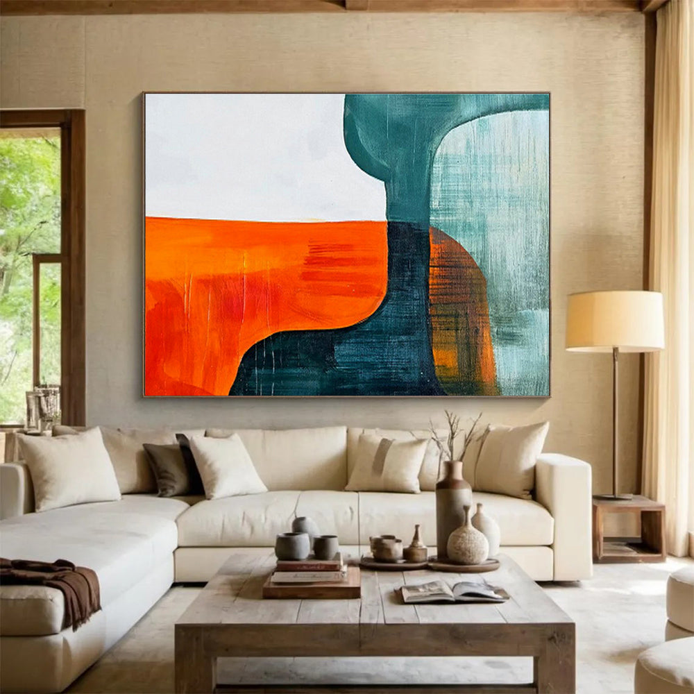Bespoke Underwater Research Submarine Docking Bay Oversized Abstract Hand-Painted Art DLZ2649
