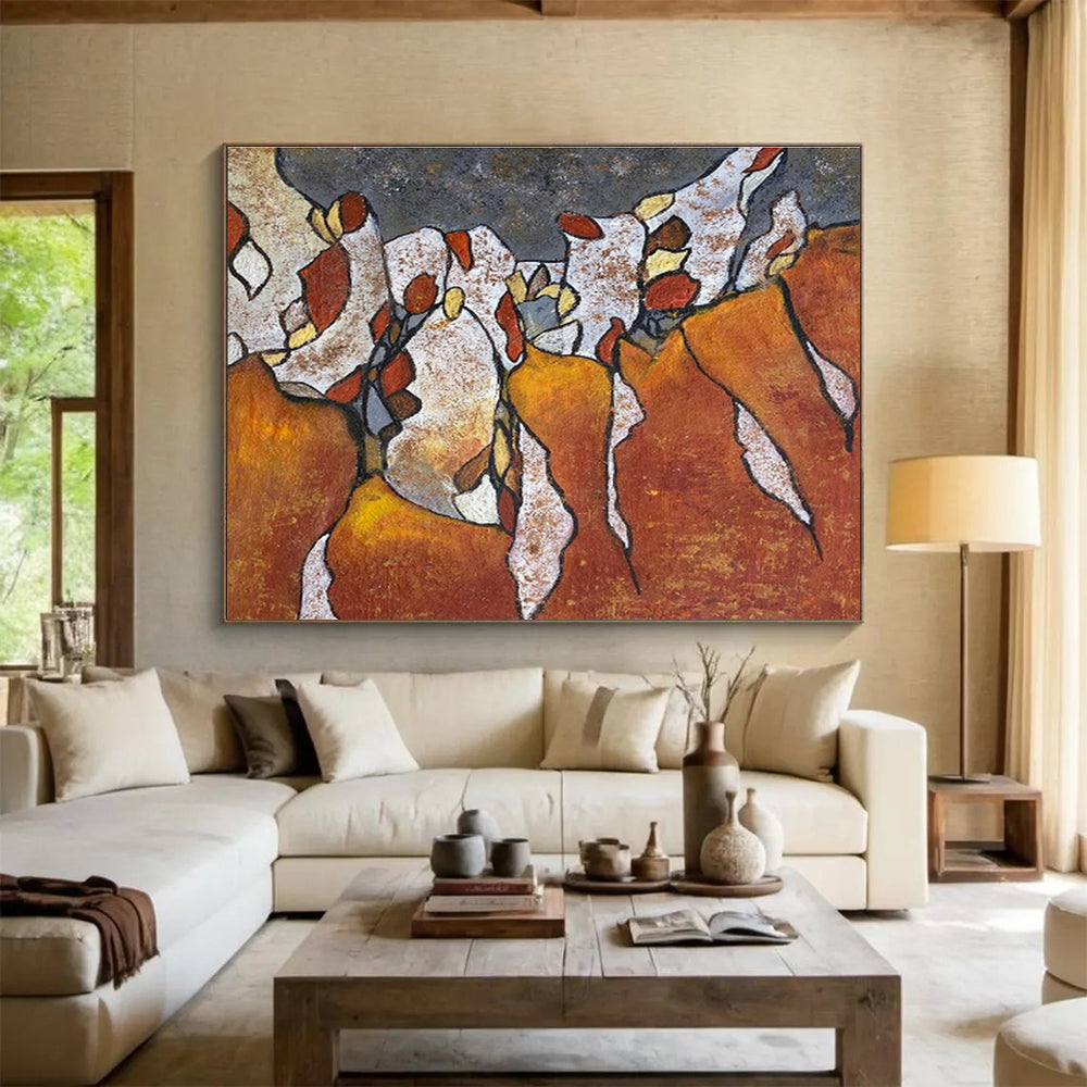Immense Abstract Floral Painting - Commissioned Acrylic for Retail Stores
