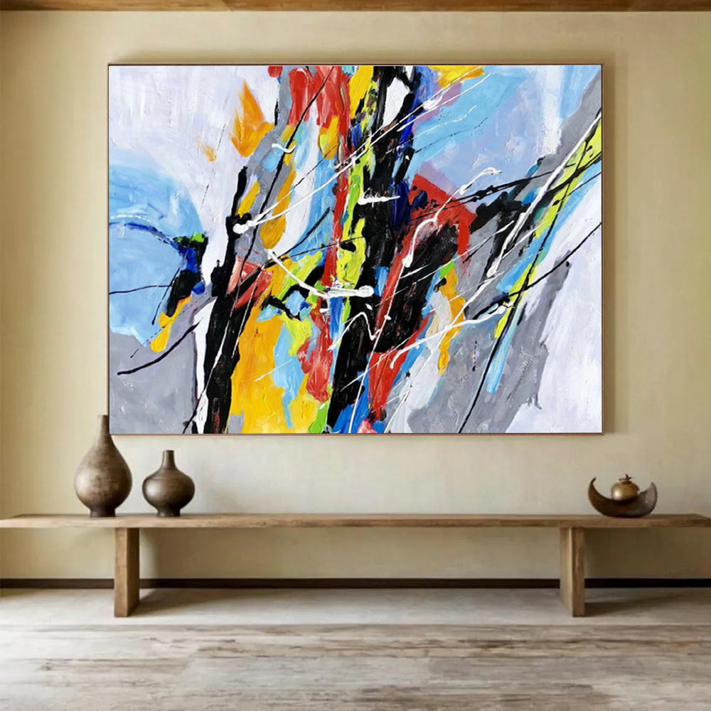 Bespoke Vertical Fashion Hub Oversized Abstract Hand-Painted Art DLZ2549