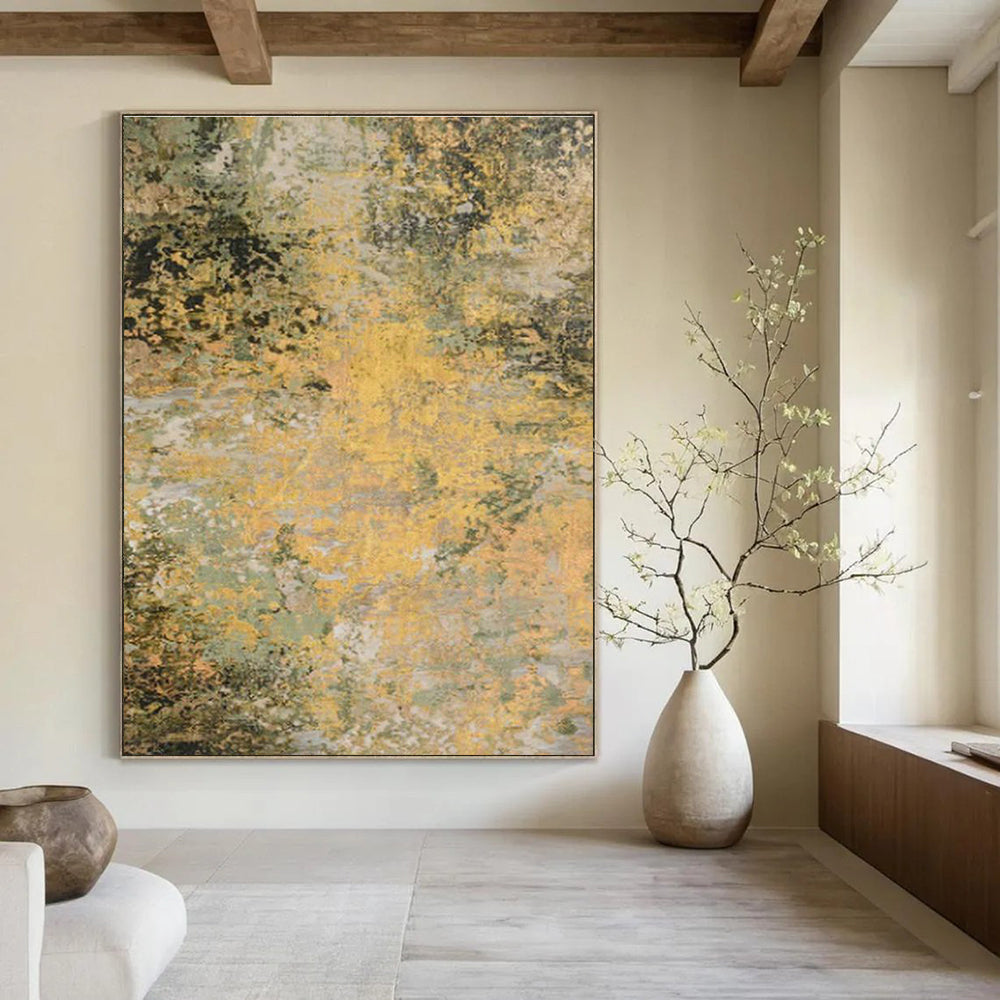 Extra Wide Custom Handmade Abstract Painting for Aquaponics Farms' Visitor Centers  DLZ0075
