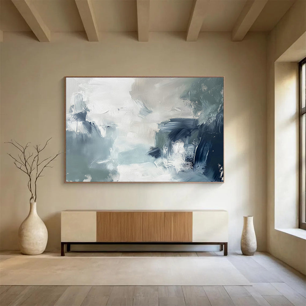 Custom-Made Quantum Satellite Constellation Control Room Large Abstract Hand Painting DLZ2620