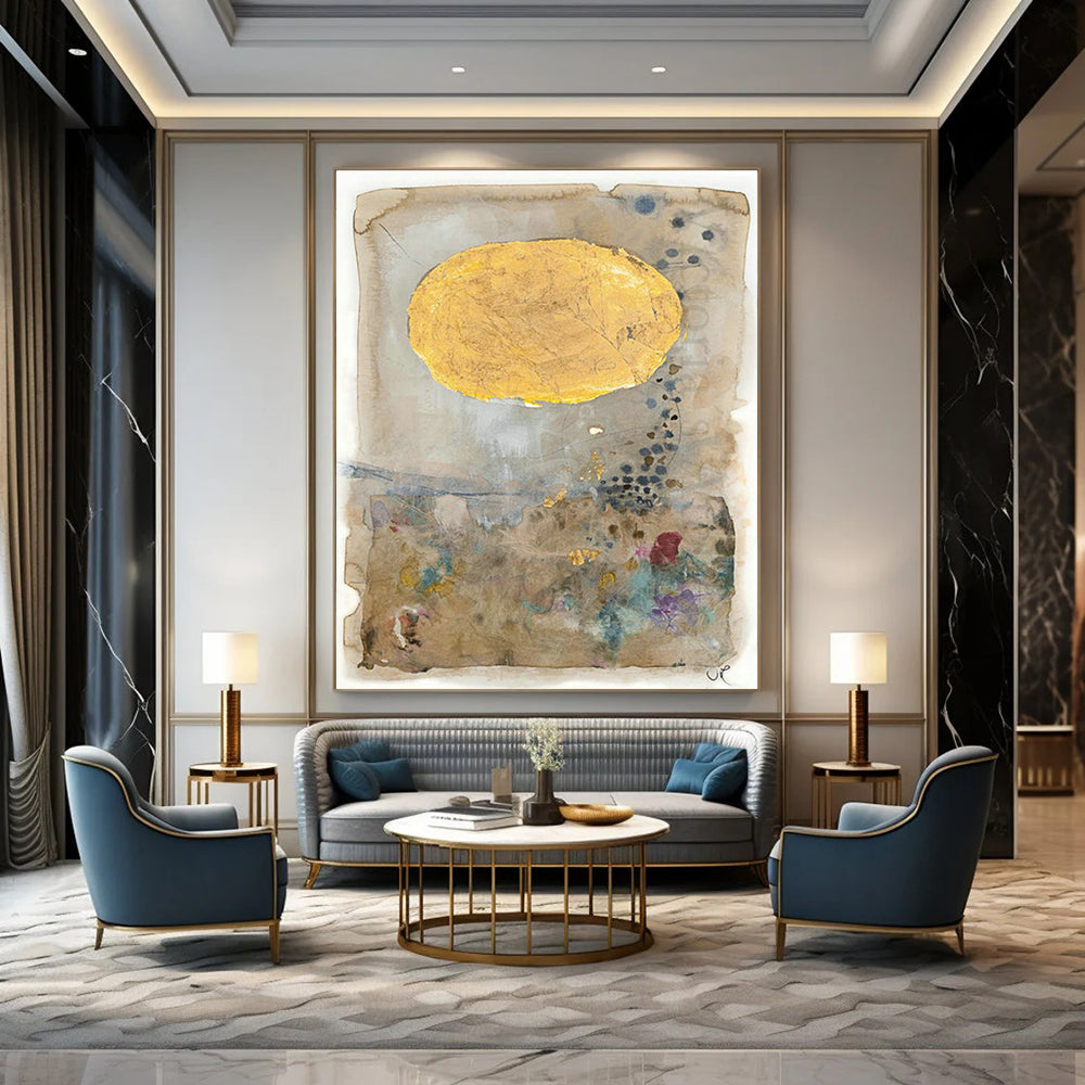 Gigantic Custom Hand-Painted Abstract Canvas for Vertical Farming Facilities  DLZ0079