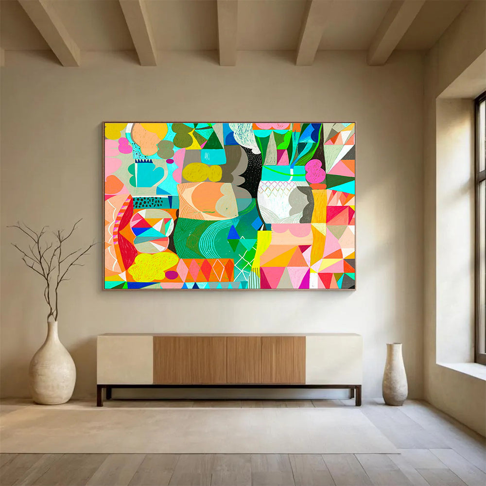 Glow-in-the-Dark Custom Hand-Painted Galaxy Abstract for Kids' Nurseries