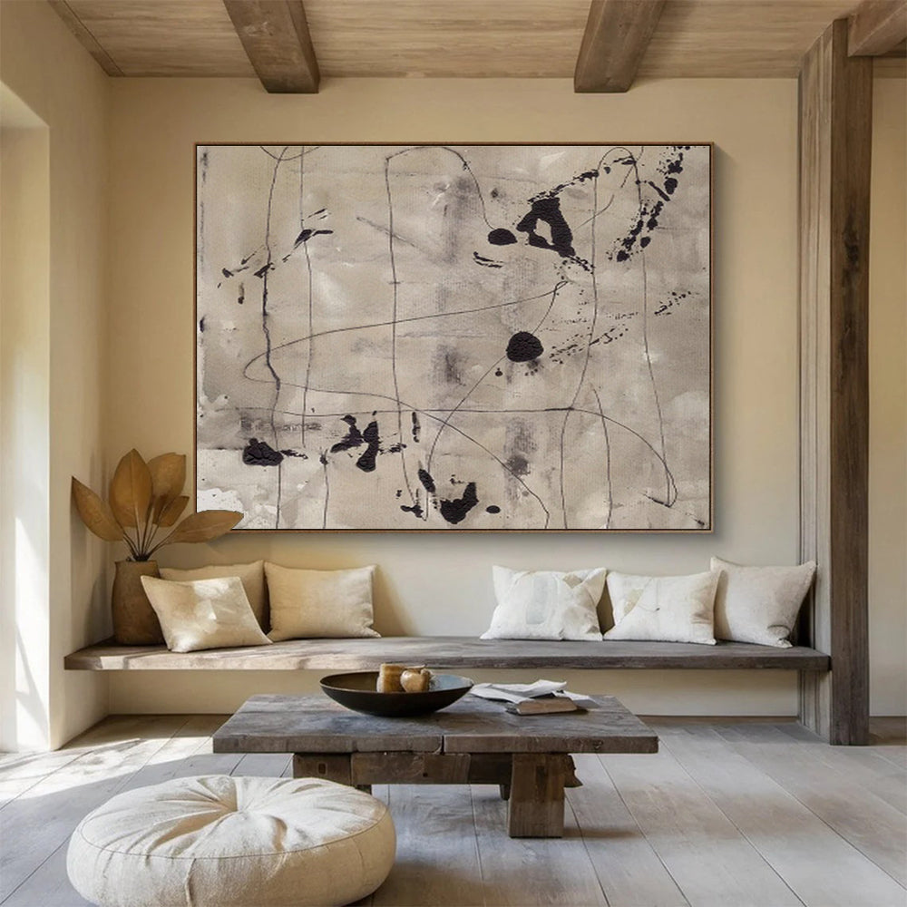 Large Custom Abstract Hand-Painted Art for Urban Heat Island Mitigation Project Office DLZ2830