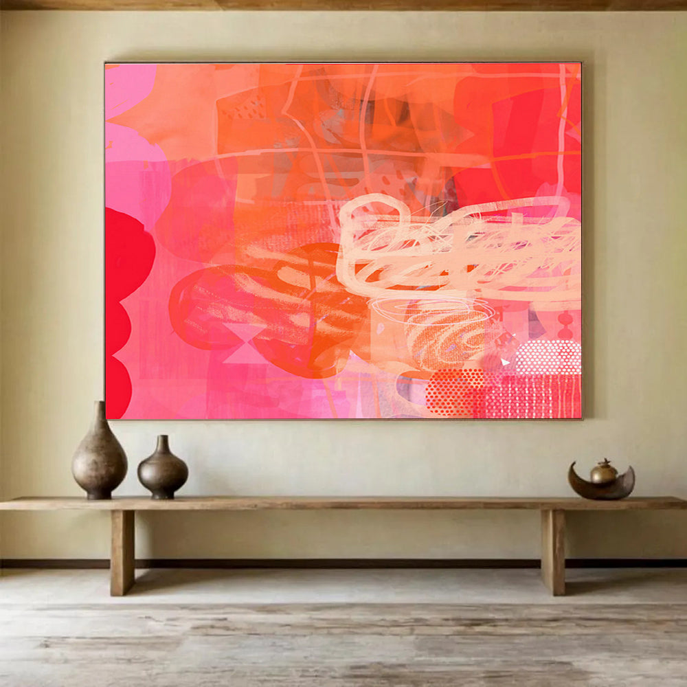 Micro-Ceramic Bead Custom Hand-Painted Abstract for Luxury Hotel Lobbies