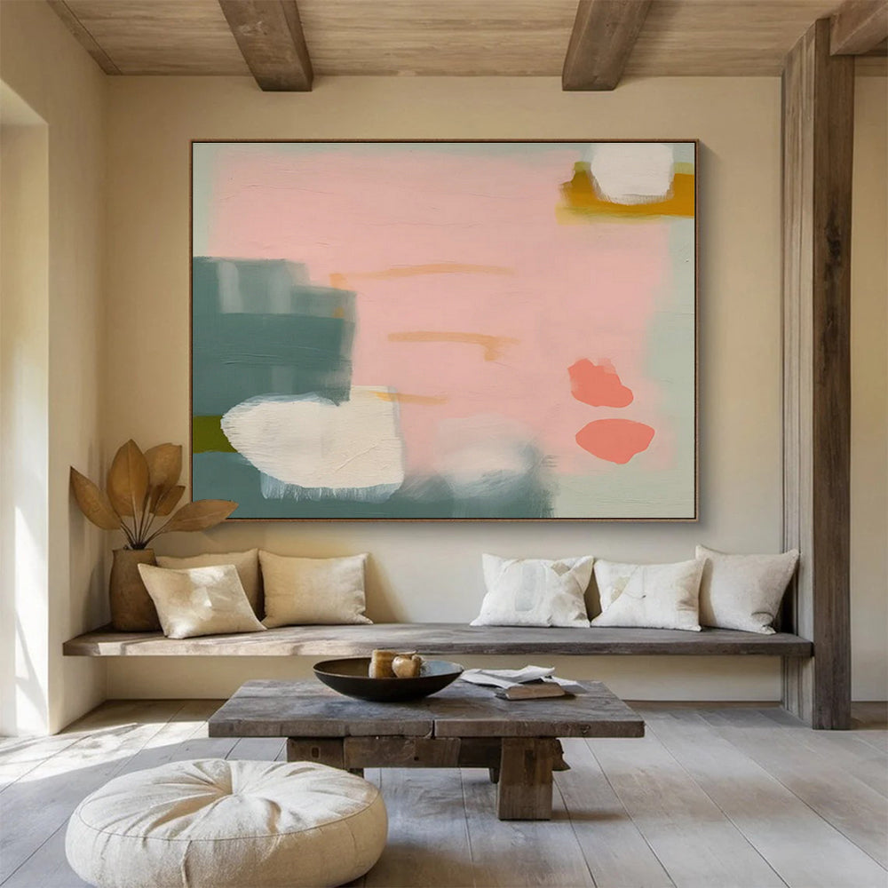 Oversized Custom Abstract Hand Painting for Podcast Recording Studio DLZ2872